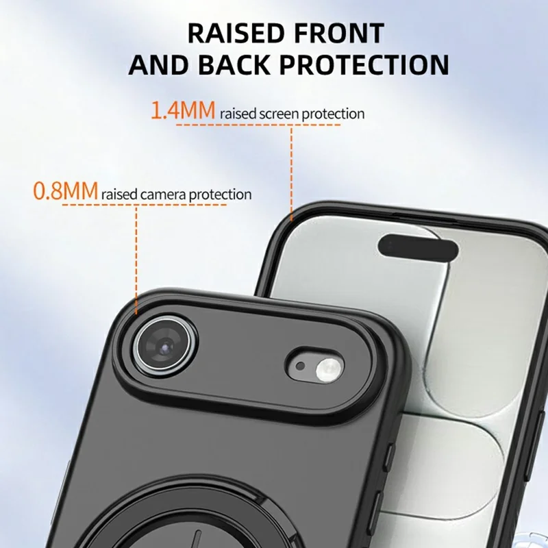 Coque magnétique pour iPhone Air avec support pivotant, housse en TPU et PC compatible MagSafe - Bleu