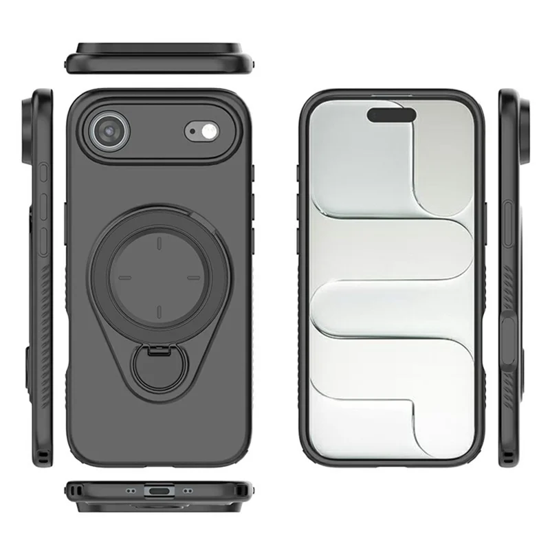 Coque magnétique pour iPhone Air avec support pivotant, housse en TPU et PC compatible MagSafe - Bleu