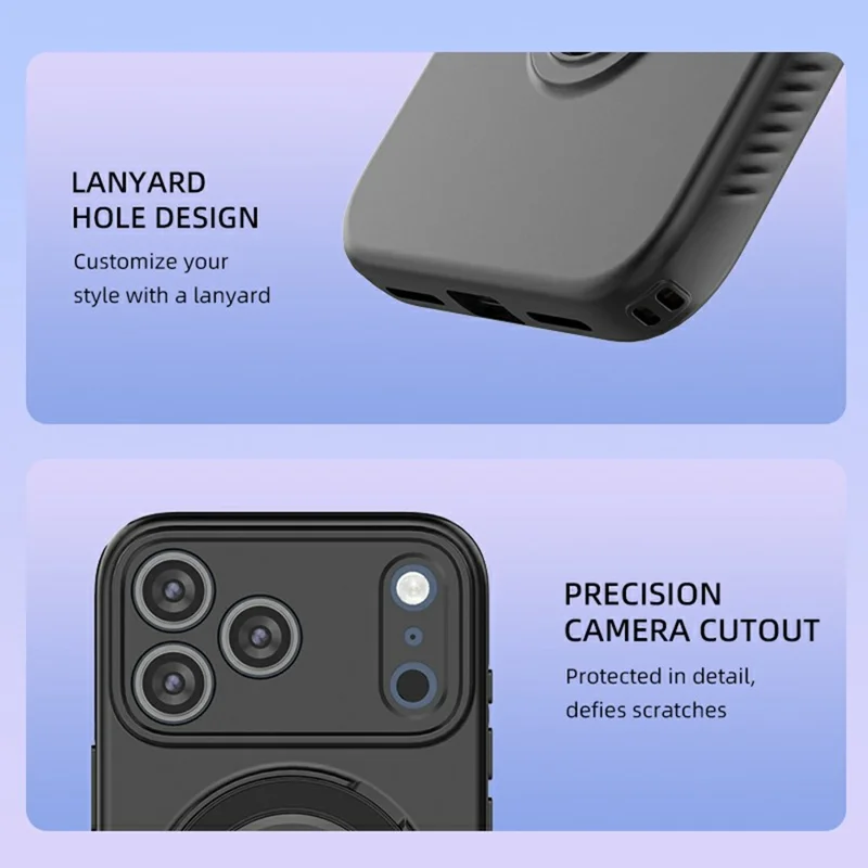 Für iPhone 17 Pro Magnetische Hülle Mit Drehbarem Ständer TPU PC-Handyhülle Kompatibel Mit MagSafe – Blau