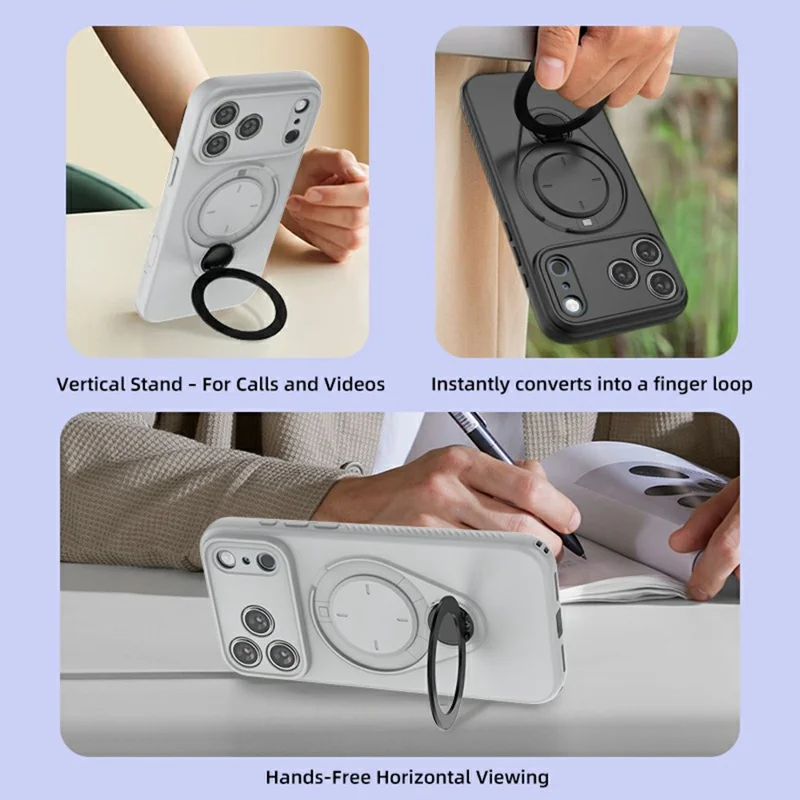 For iPhone 17 Pro Max Kickstand Case Drop Proof TPU Phone Cover Support Magnetic Car Mount - Blue