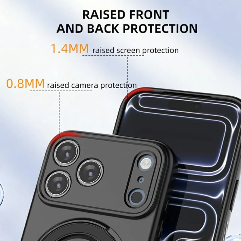 For iPhone 17 Pro Max Kickstand Case Drop Proof TPU Phone Cover Support Magnetic Car Mount - Blue