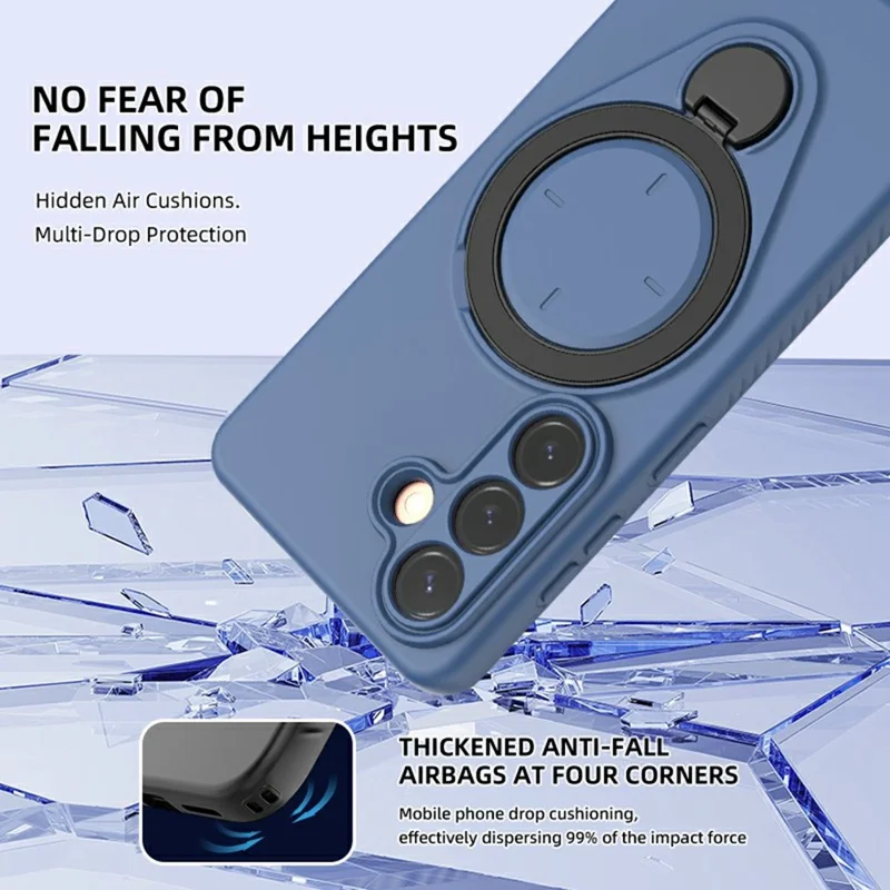 For Samsung Galaxy S26 Kickstand Case Drop Proof TPU Phone Cover Support Magnetic Car Mount - Blue