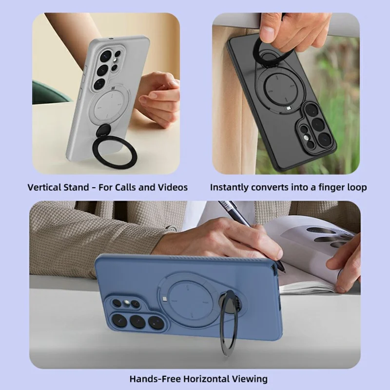 For Samsung Galaxy S26 Ultra Kickstand Case Drop Proof TPU Phone Cover Support Magnetic Car Mount - Blue