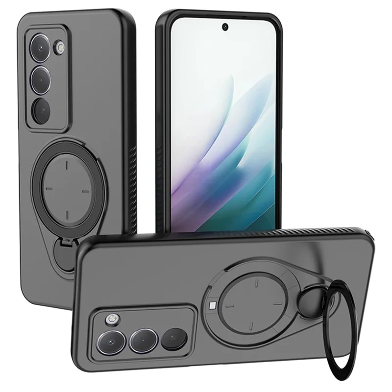 For Xiaomi Redmi 15 5G (Global) (169mm) Kickstand Case Drop Proof TPU Phone Cover Support Magnetic Car Mount - Black