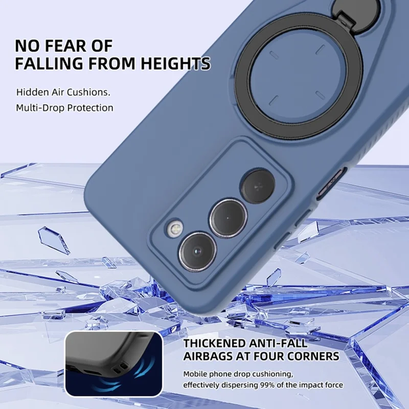 For Xiaomi Redmi 15 5G (Global) (169mm) Kickstand Case Drop Proof TPU Phone Cover Support Magnetic Car Mount - Black