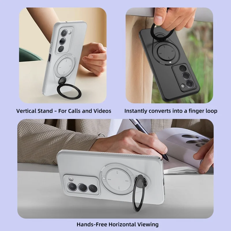 For Xiaomi Redmi 15 5G (Global) (169mm) Kickstand Case Drop Proof TPU Phone Cover Support Magnetic Car Mount - Black