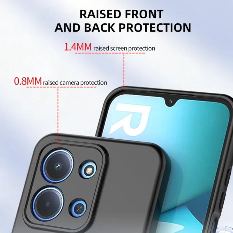 For Xiaomi Redmi 15C 4G (Global) (171mm) Magnetic Case Rotating Kickstand TPU PC Phone Cover - Black