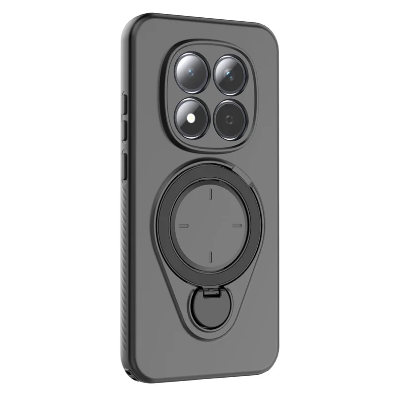 Für Xiaomi Redmi Note 15 Pro 5G Ständer-Case Sturzsicher TPU-Handyhülle mit Unterstützung für magnetische Autohalterung - Schwarz