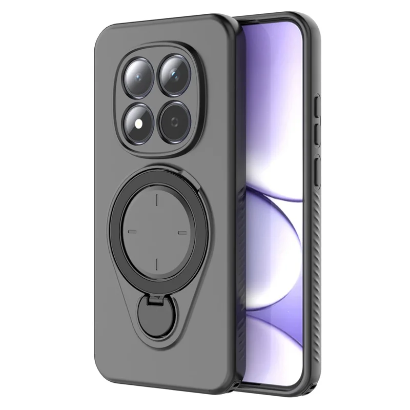 Für Xiaomi Redmi Note 15 Pro 5G Ständer-Case Sturzsicher TPU-Handyhülle mit Unterstützung für magnetische Autohalterung - Schwarz