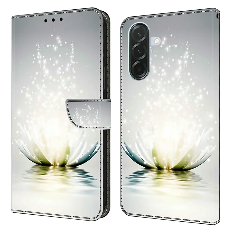 Futerał na Samsung Galaxy A57 z 3D wzorem, portfel z skórzanym pokrowcem PU z podstawką - Łotus