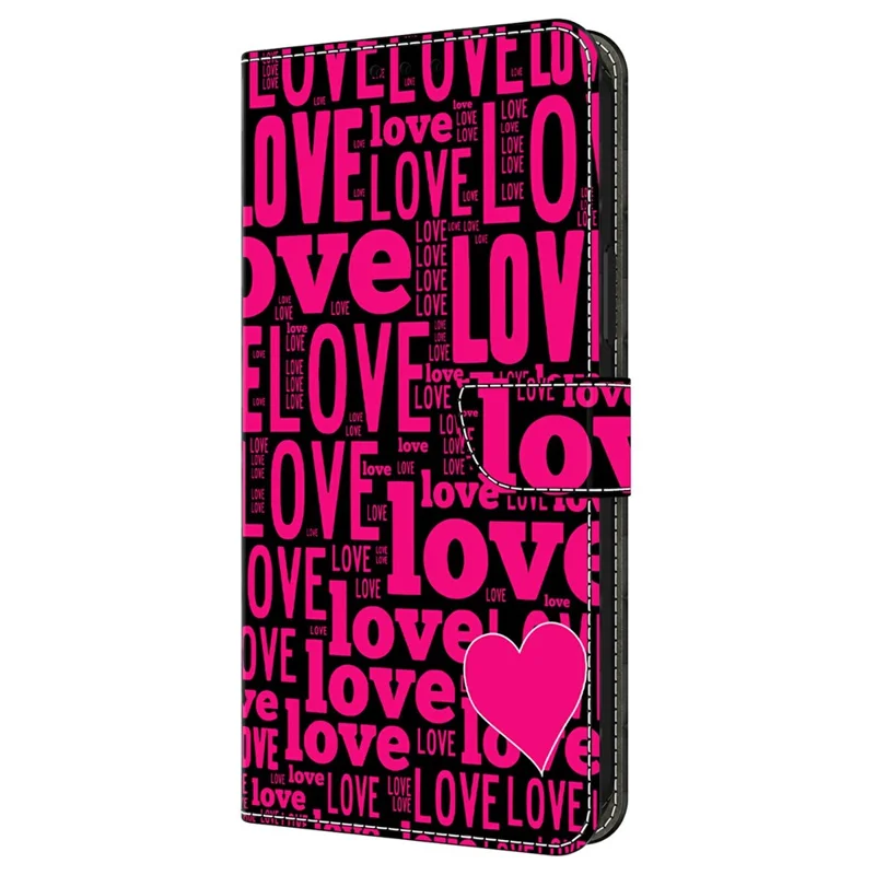 For Samsung Galaxy A37 5G Wallet Case Pattern Printing PU Leather Flip Stand Phone Cover - LOVE
