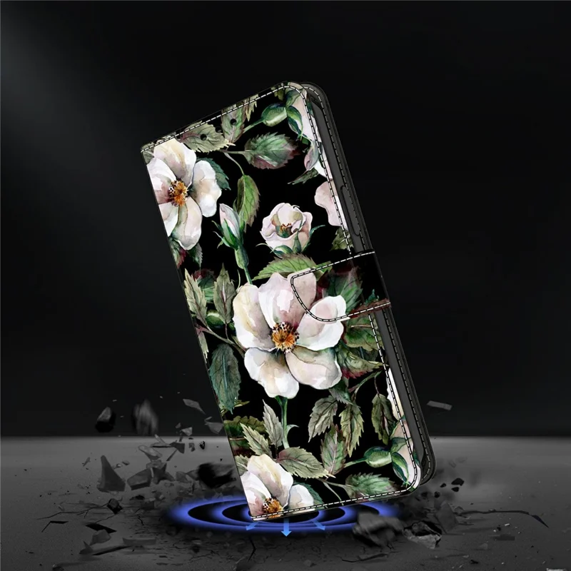 For Samsung Galaxy A57 Case Foldable Stand Wallet Pattern Printing PU Leather Flip Phone Cover - Large Flower