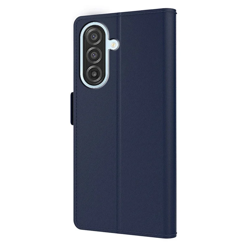 For Samsung Galaxy A57 5G Case Stand PU Leather Phone Cover Card Holder Mirror - Blue