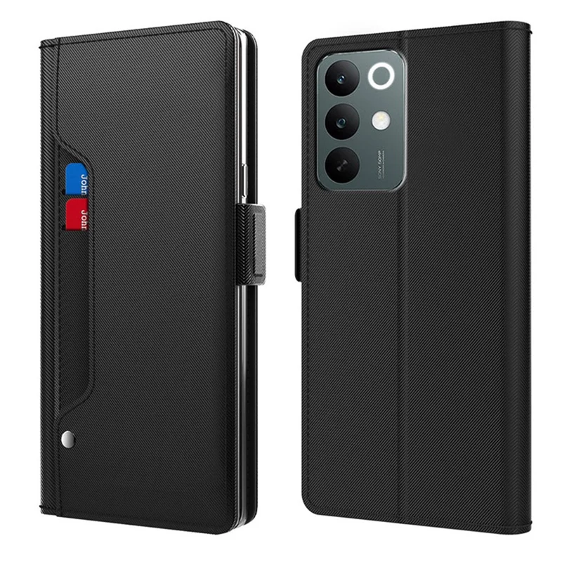 For Realme C85 5G Case PU+TPU Magnetic Flip Phone Cover with Stand - Black