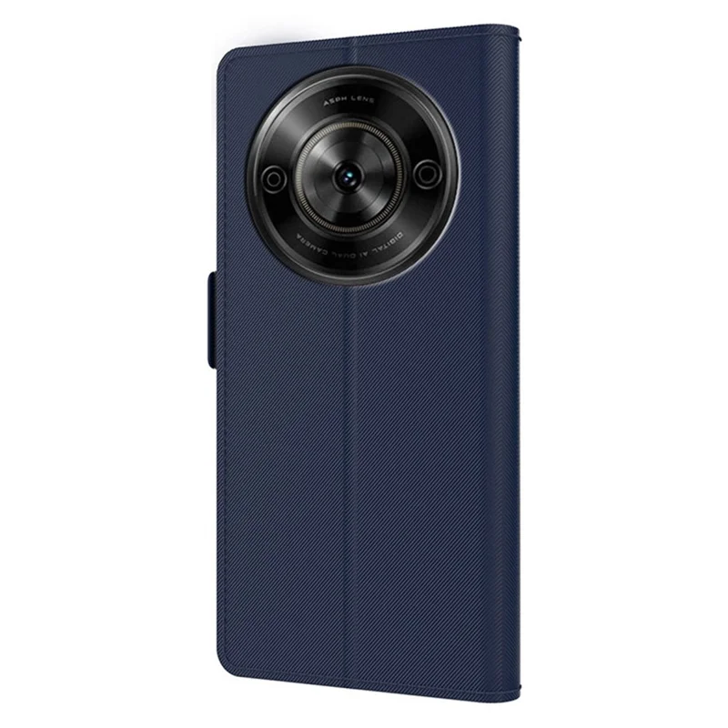 For ZTE Blade V80 5G Case Stand PU Leather Phone Cover Card Holder Mirror - Blue