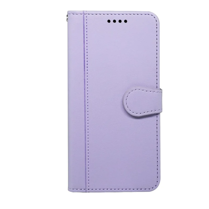 For Honor Magic8 5G Wallet Case Magnetic Snap Leather Phone Cover with Strap - Purple