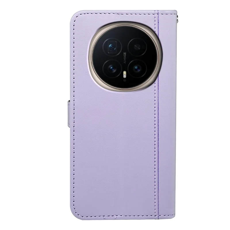 For Honor Magic8 5G Wallet Case Magnetic Snap Leather Phone Cover with Strap - Purple