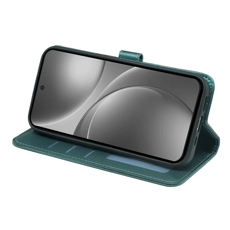 Voor Oppo Find X9 Pro 5G portemonnee hoesje Magnetische sluiting Lederen telefoonhoes met bandje - Groen