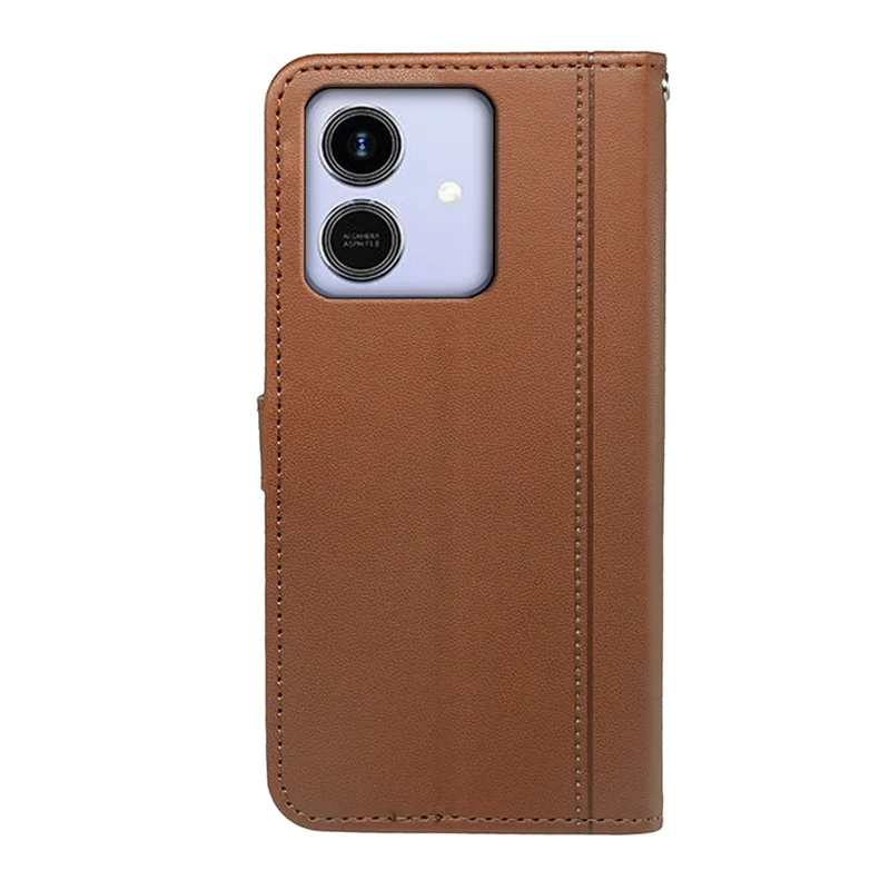 For Honor Play10 4G Wallet Case Magnetic Snap Leather Phone Cover with Strap - Brown