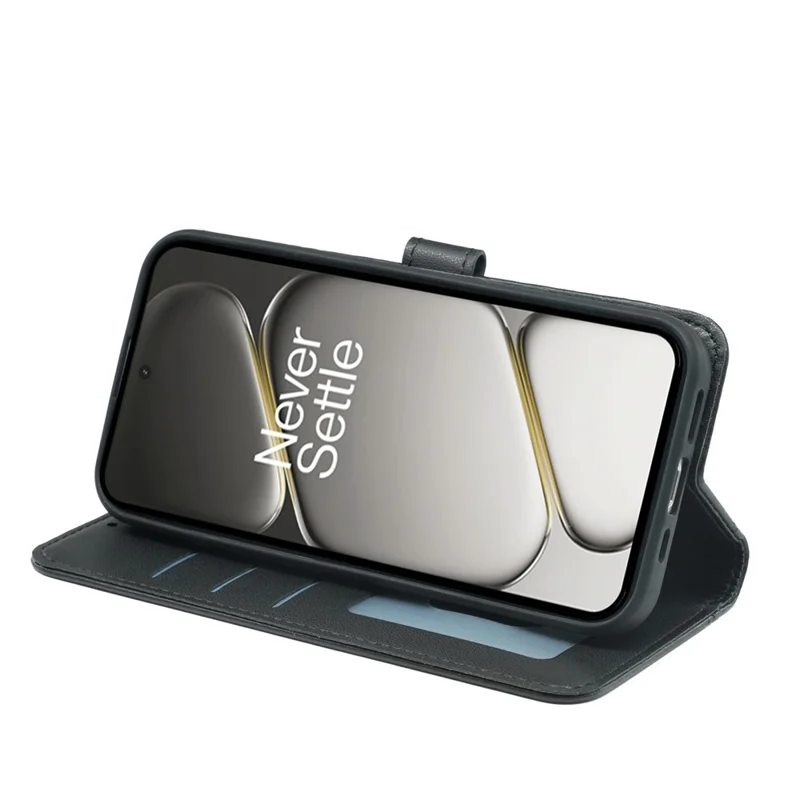 For OnePlus 15R 5G / Ace 6T 5G / Ace 6 5G Wallet Case Magnetic Snap Leather Phone Cover with Strap - Black