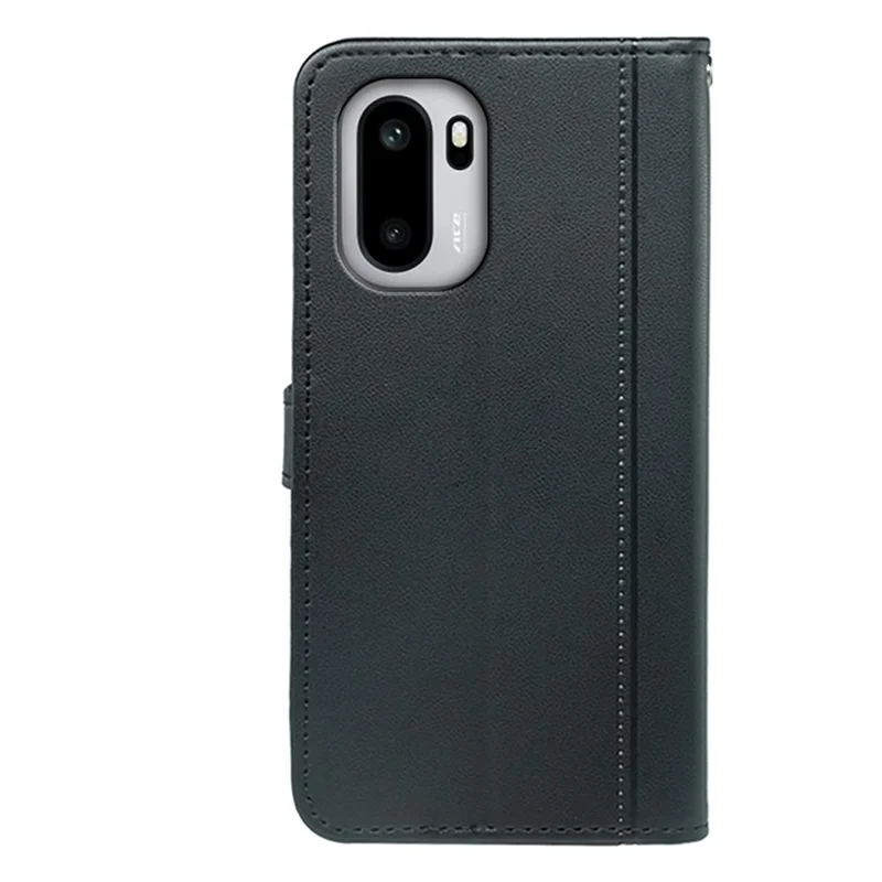 For OnePlus 15R 5G / Ace 6T 5G / Ace 6 5G Wallet Case Magnetic Snap Leather Phone Cover with Strap - Black