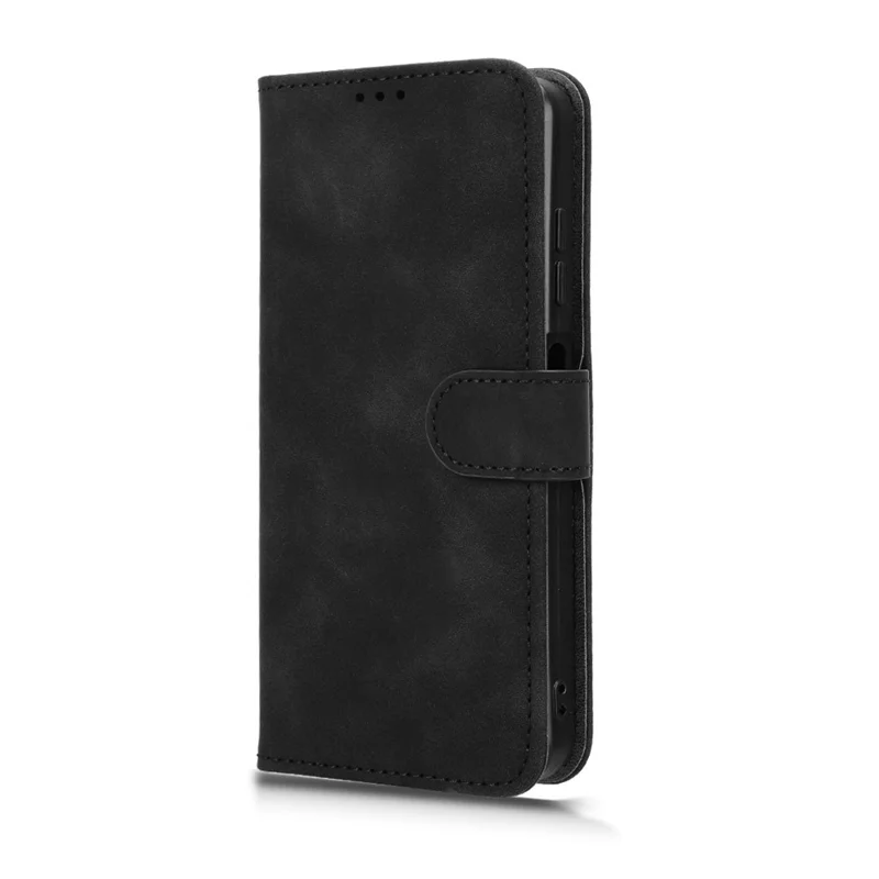 Etui skórzane do Oukitel C5, wrażenie dotyku skóry, antywypadkowe, z portfelem, podstawką, czarny