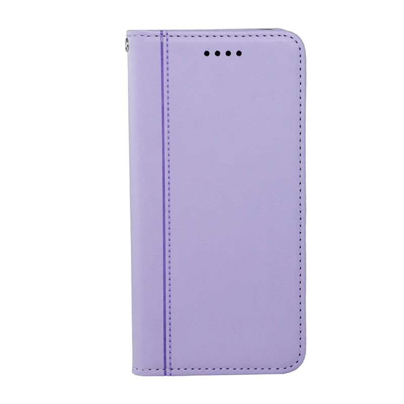 For Honor Magic8 5G Wallet Case Magnetic Closing PU Leather Phone Cover with Wrist Strap - Purple