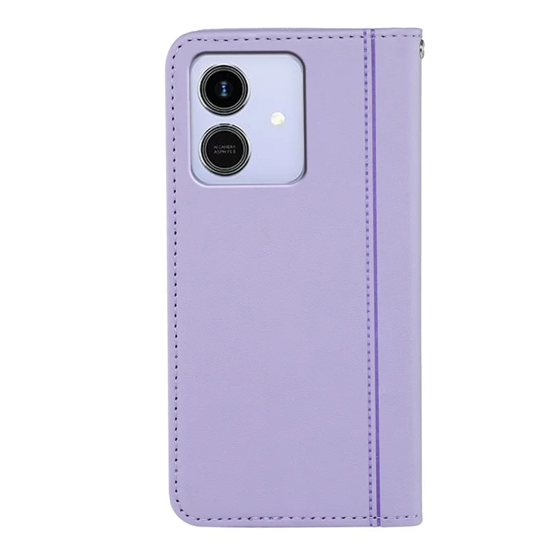 For Honor Play10 4G Wallet Case Magnetic Closing PU Leather Phone Cover with Wrist Strap - Purple