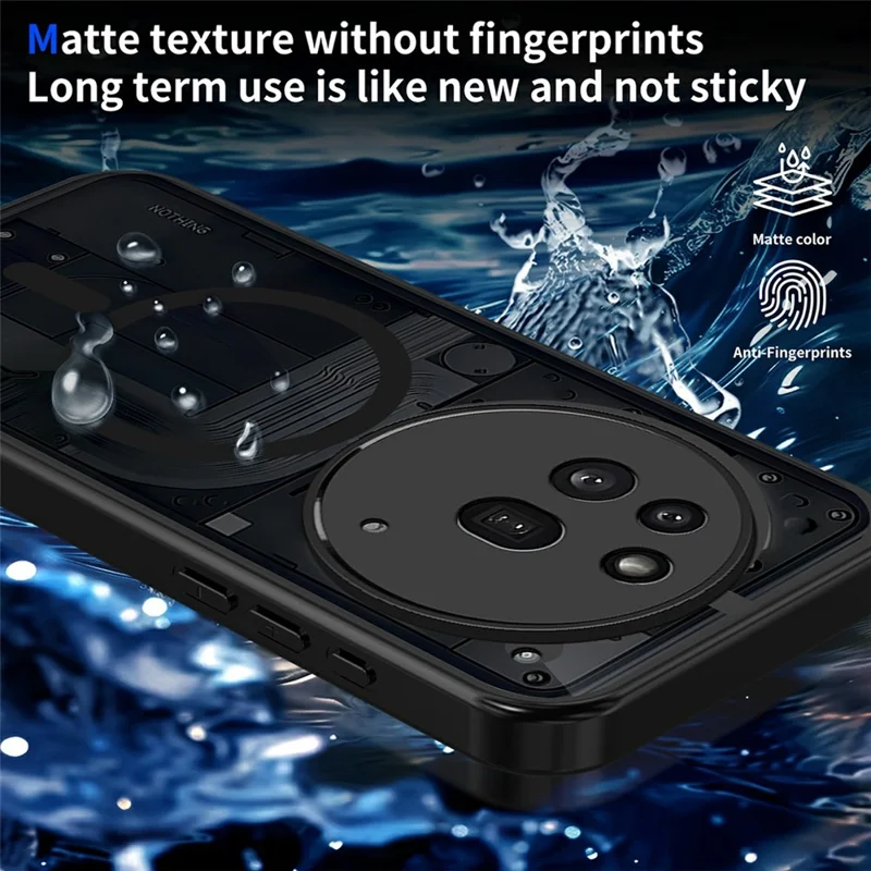 For Nothing Phone (3a) Pro Magnetic Case Skin Touch Matte Translucent PC + TPU Anti-Drop Phone Cover