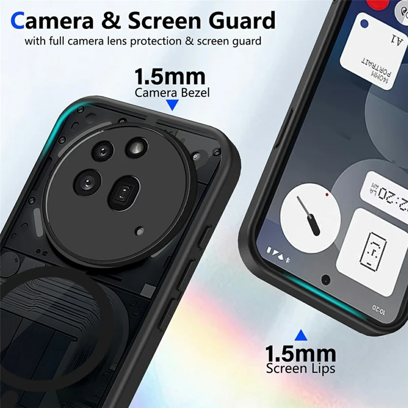 For Nothing Phone (3a) Pro Magnetic Case Skin Touch Matte Translucent PC + TPU Anti-Drop Phone Cover