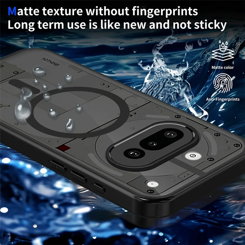 For Nothing Phone (3a) Magnetic Case Skin Touch Matte Translucent PC + TPU Anti-Drop Phone Cover