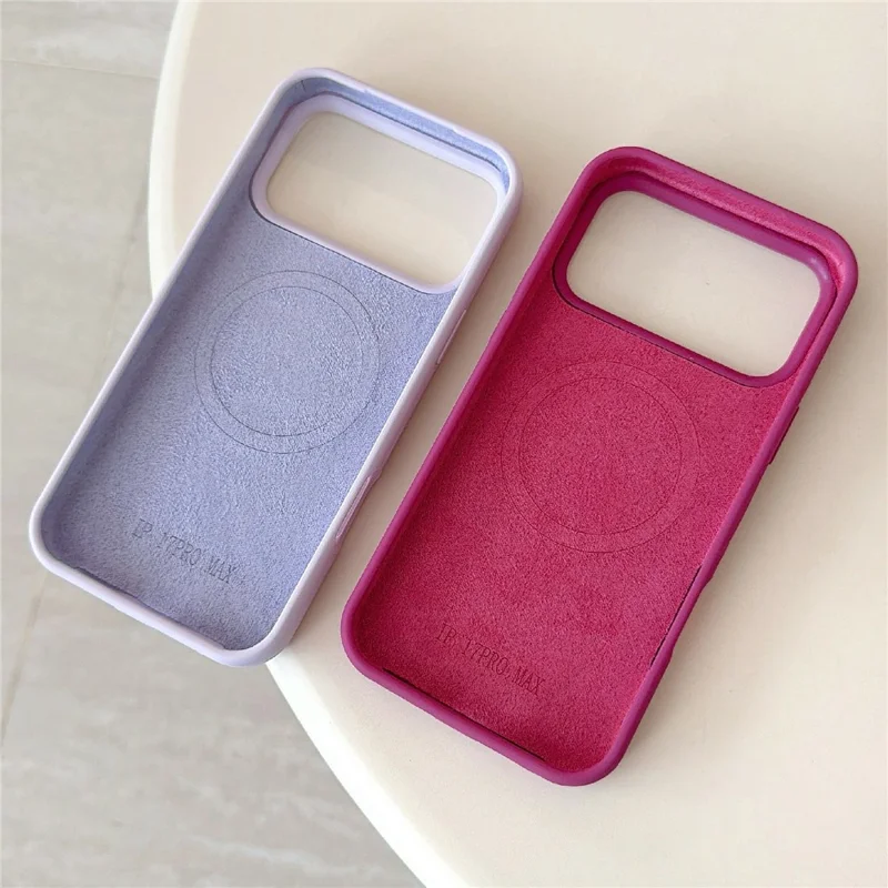 Coque magnétique pour iPhone 17 Pro, conception carrée en silicone liquide, housse anti-choc avec verre trempé compatible MagSafe - Orange