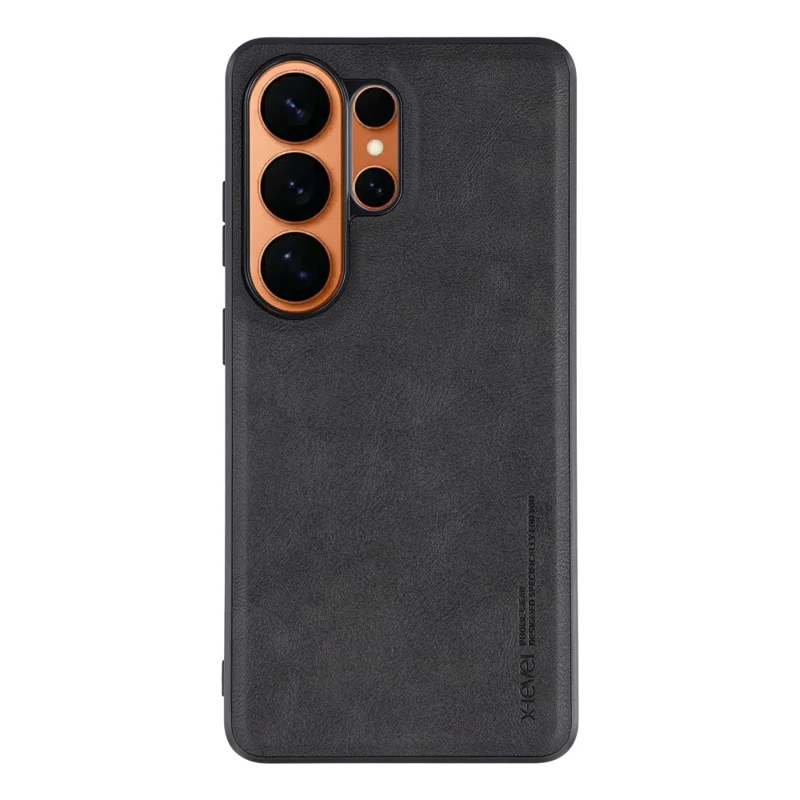 X-LEVEL Bojue-3 Серия для чехла Samsung Galaxy S26 Ultra, кожаное покрытие, задняя панель из ПК+ТПУ - Черный