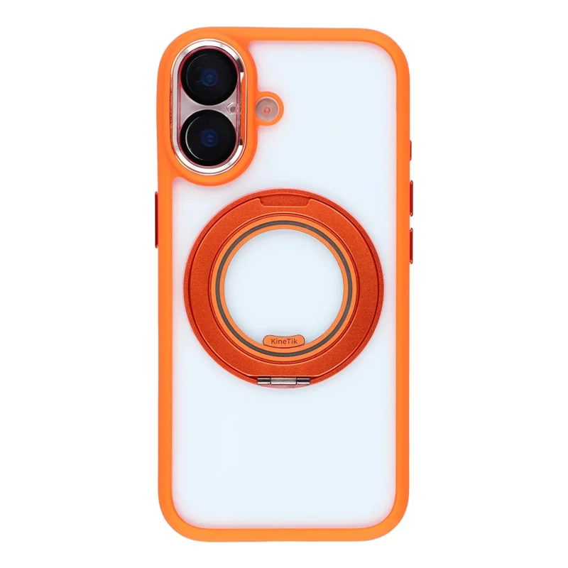 KIGC Für iPhone 17 Drehbarer Ständer-Case TPU PC Anti-Drop-Handyhülle mit Objektivschutz - Orange