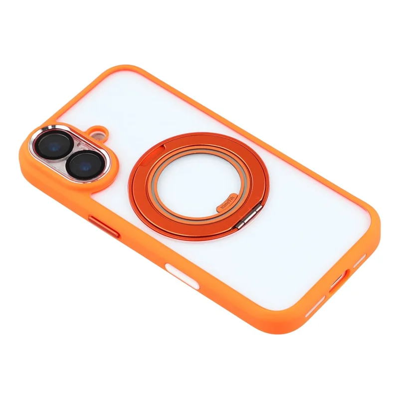 KIGC Für iPhone 17 Drehbarer Ständer-Case TPU PC Anti-Drop-Handyhülle mit Objektivschutz - Orange