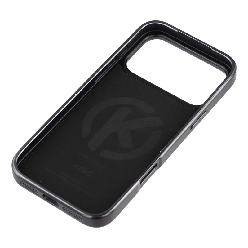 Étui KIGC pour iPhone 17 Pro compatible MagSafe, coque de téléphone en PC + TPU + PU avec placage électrolytique - Gris
