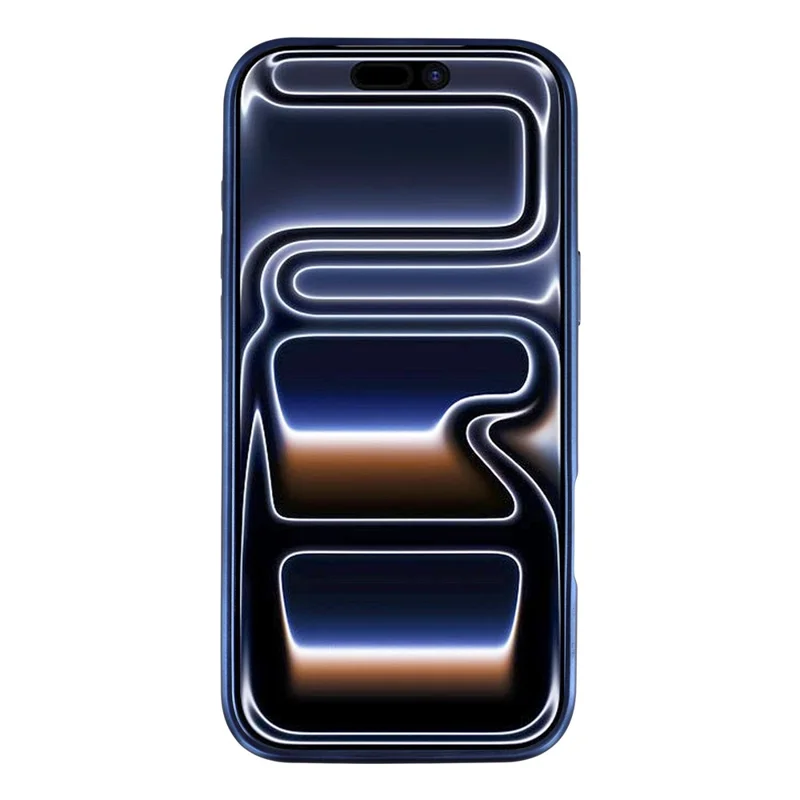 KIGC For iPhone 17 Pro Max Case Leather + PC + TPU Electroplating Phone Cover with Card Holder - Blue