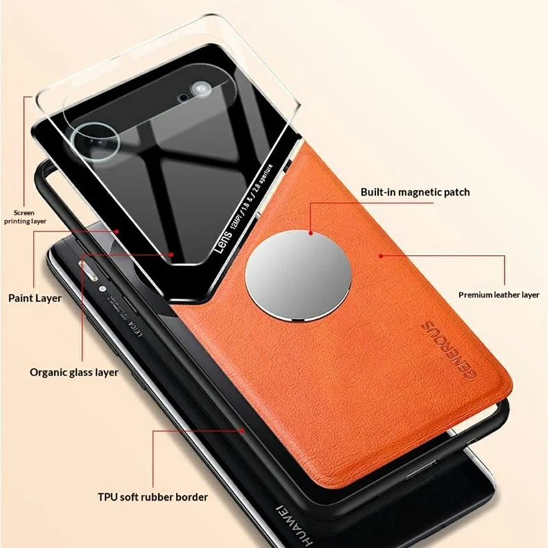 For iPhone Air Case Precise Cutout Leather Coated PC + TPU Phone Back Cover Built-in Metal Sheet - Green