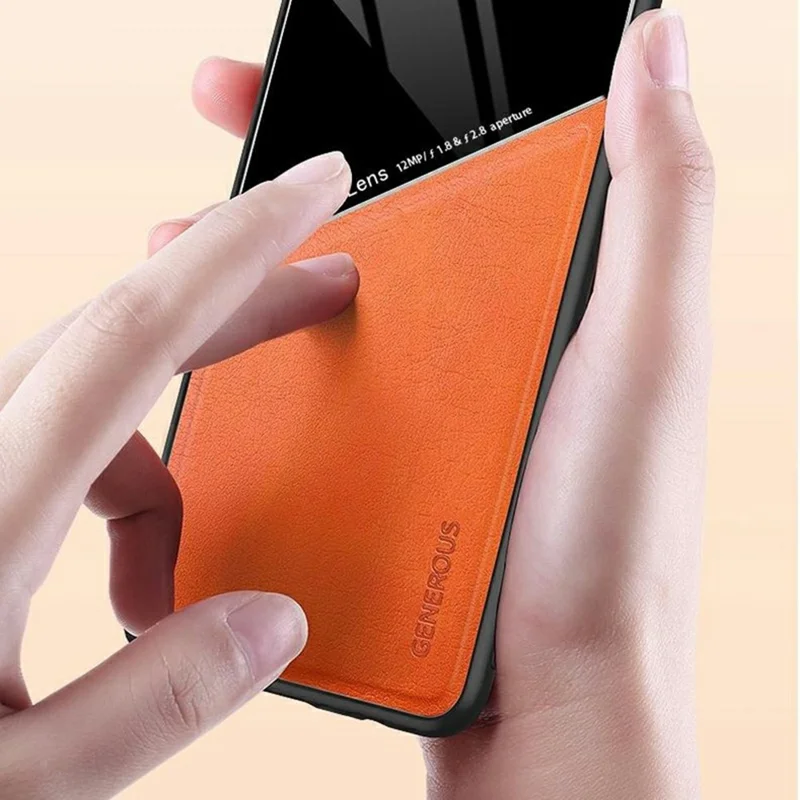 For iPhone Air Case Precise Cutout Leather Coated PC + TPU Phone Back Cover Built-in Metal Sheet - Green