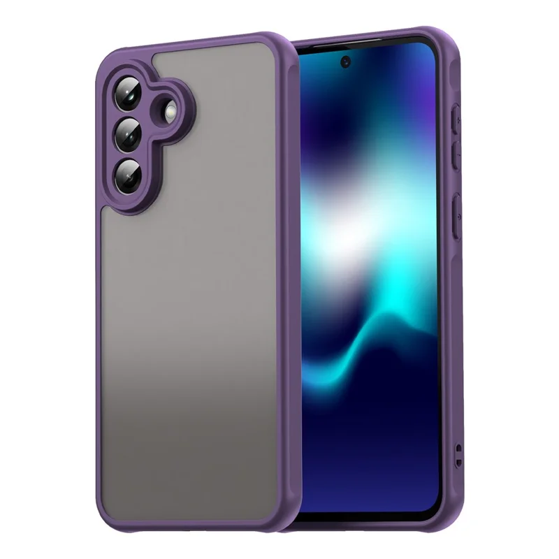 Samsung Galaxy A37 hoesje Stootbestendig met Airbags Matte Transparante PC + TPU Achterkant - Paars
