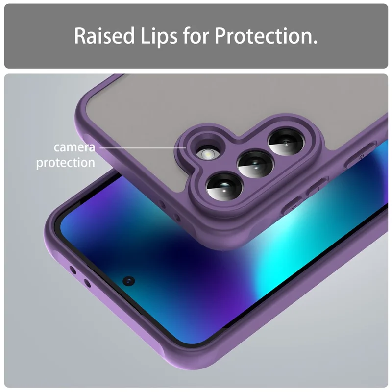 Samsung Galaxy A37 hoesje Stootbestendig met Airbags Matte Transparante PC + TPU Achterkant - Paars