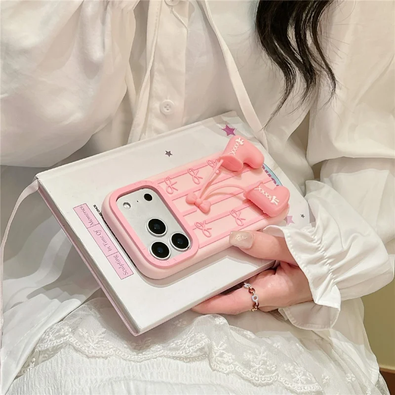 For iPhone 17 Pro Max Silicone Case Cute Boots Shape Pendant Shockproof Phone Back Cover