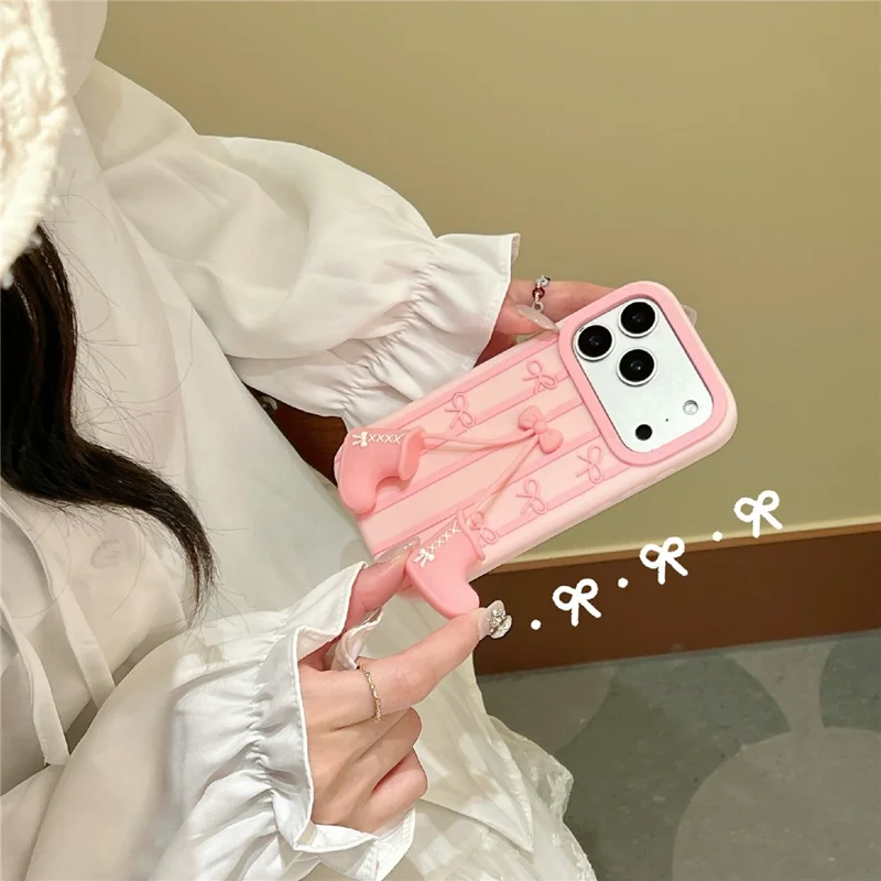 For iPhone 17 Pro Max Silicone Case Cute Boots Shape Pendant Shockproof Phone Back Cover