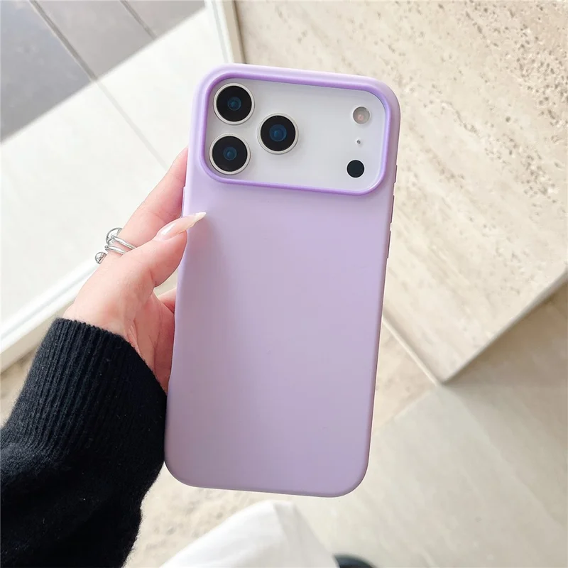 For iPhone 17 Pro Max Case Dual Color Liquid Silicone Phone Cover Large Camera Cutout - Purple