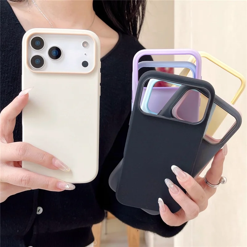 For iPhone 17 Pro Max Case Dual Color Liquid Silicone Phone Cover Large Camera Cutout - Purple