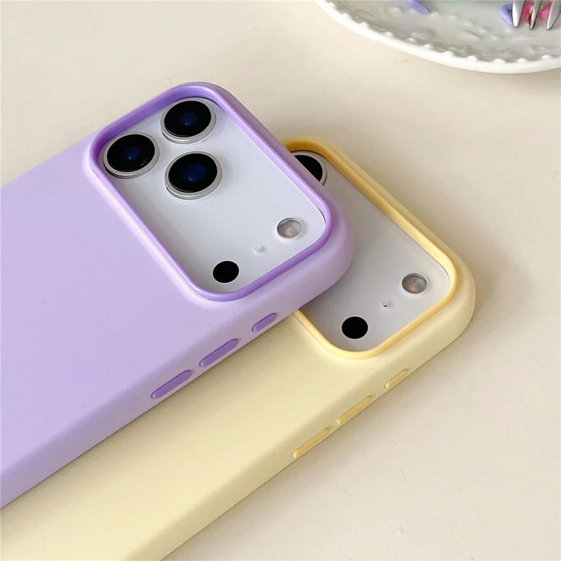 For iPhone 17 Pro Case Dual Color Liquid Silicone Phone Cover Large Camera Cutout - Light Cyan