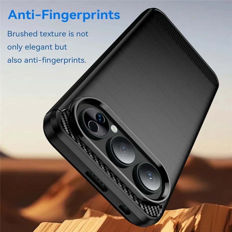 Für Honor 500 5G Hülle Schutzhülle mit Carbon-Optik Gebürstet – Schwarz