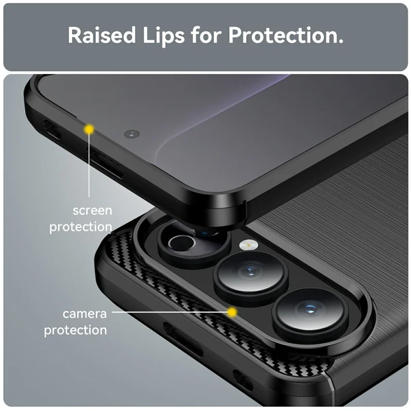 Für Honor 500 5G Hülle Schutzhülle mit Carbon-Optik Gebürstet – Schwarz