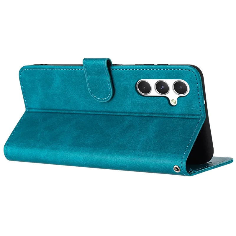 Compra em Volume para Capa Carteira Samsung Galaxy S25 / S24, Capa com Suporte, Capa de Telefone em Pele Sintética com Textura de Bezerro e Alça - Verde