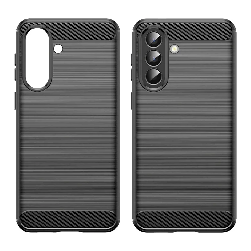 Capa para Samsung Galaxy A57 Capa Protetora com Textura de Fibra de Carbono Acabamento Escovado - Preto